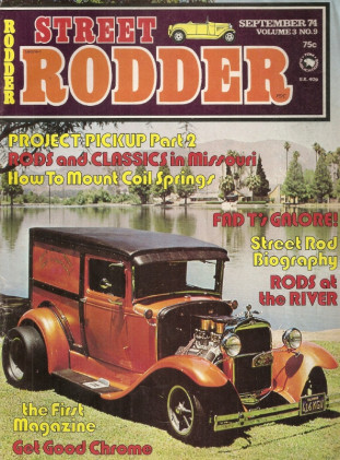 STREET RODDER 1974 SEPT - REPLACE CHEVY KNEE-ACTION SUSPENSION, CHROMING